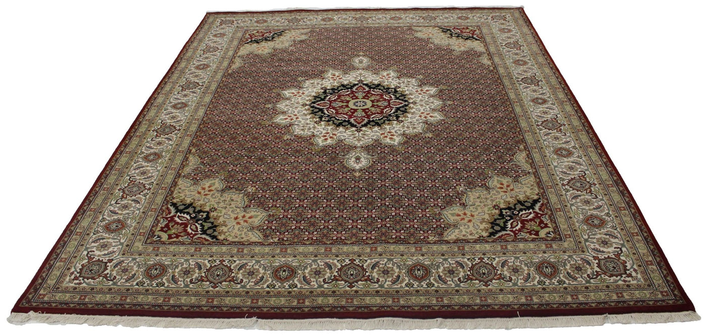 Canvello Hand Made Formal Medallion Indo Bidjar Rug - 8'0'' X 10'3'' - Canvello