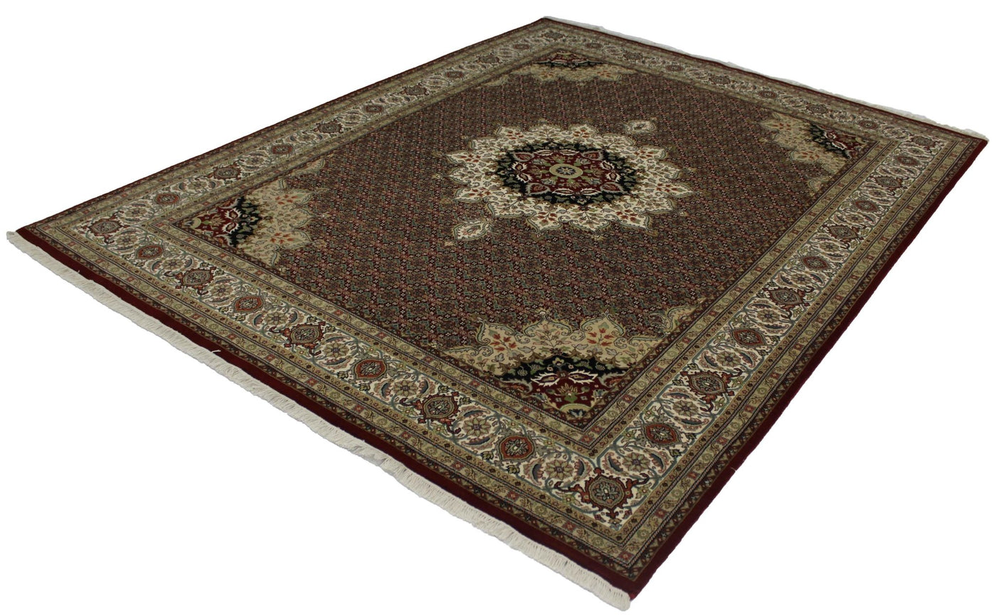 Canvello Hand Made Formal Medallion Indo Bidjar Rug - 8'0'' X 10'3'' - Canvello