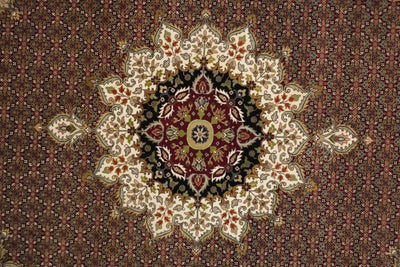 Canvello Hand Made Formal Medallion Indo Bidjar Rug - 8'0'' X 10'3'' - Canvello