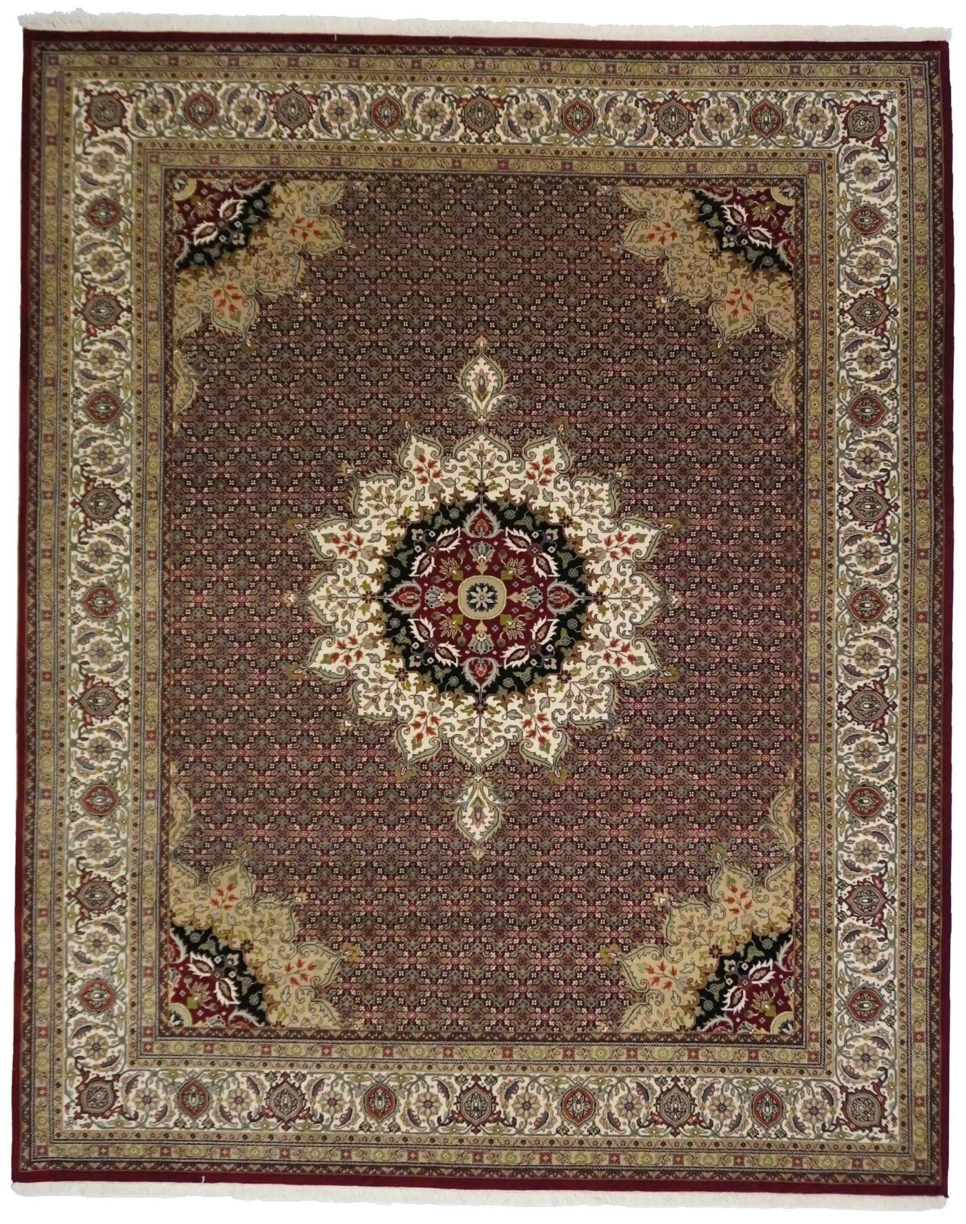 Canvello Hand Made Formal Medallion Indo Bidjar Rug - 8'1'' X 10'2'' - Canvello