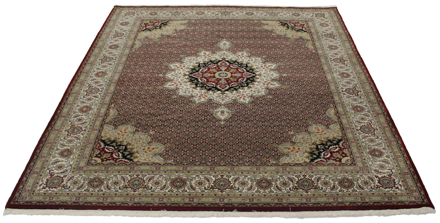 Canvello Hand Made Formal Medallion Indo Bidjar Rug - 8'1'' X 10'2'' - Canvello