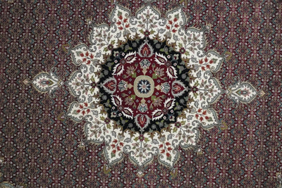 Canvello Hand Made Formal Medallion Indo Bidjar Rug - 8'1'' X 10'2'' - Canvello