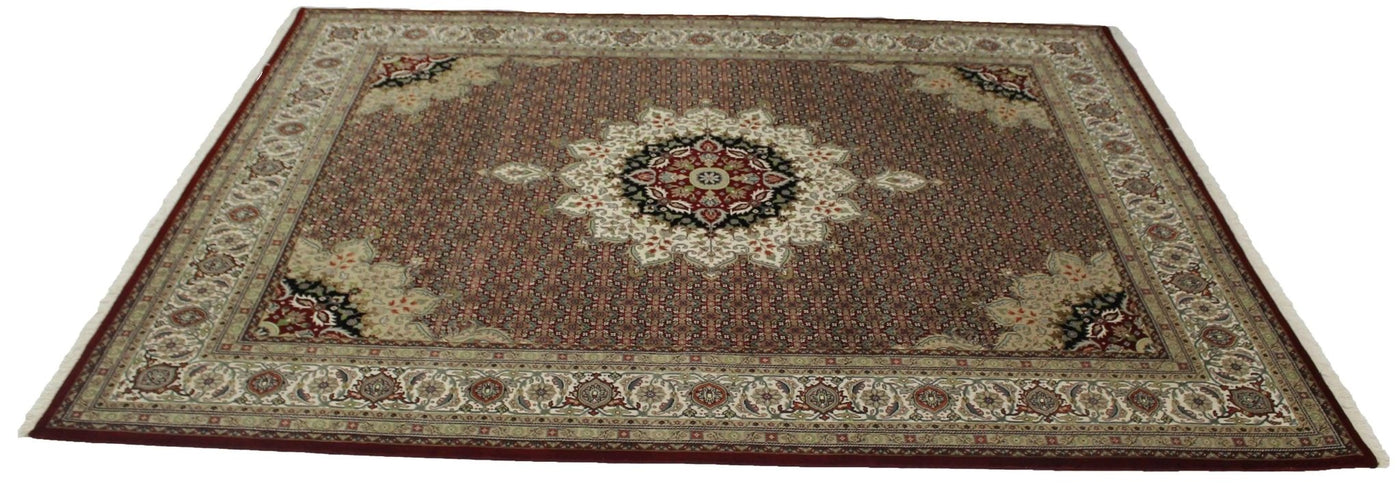 Canvello Hand Made Formal Medallion Indo Bidjar Rug - 8'1'' X 10'2'' - Canvello