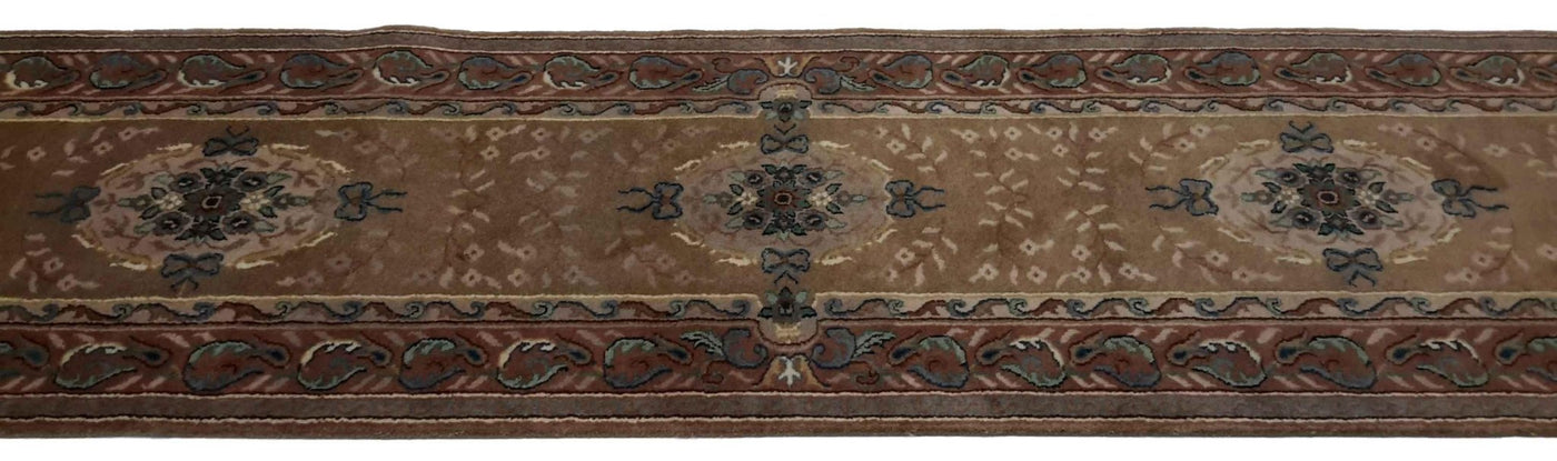 Canvello Hand Made Formal Medallion Indo Indo Rug - 2'5'' X 9'9'' - Canvello