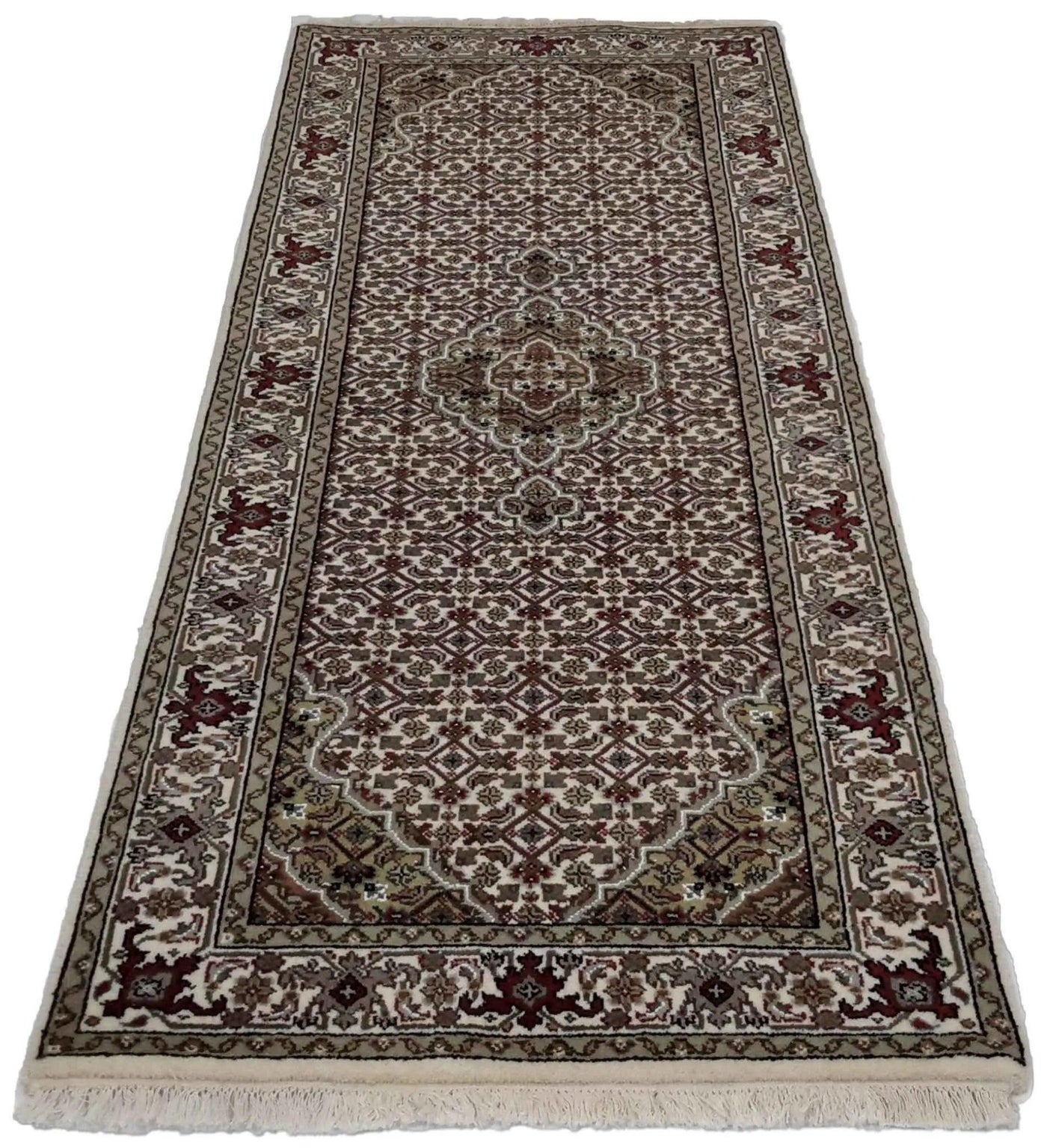 Canvello Hand Made Formal Medallion Indo Indo Rug - 2'7'' X 6'8'' - Canvello