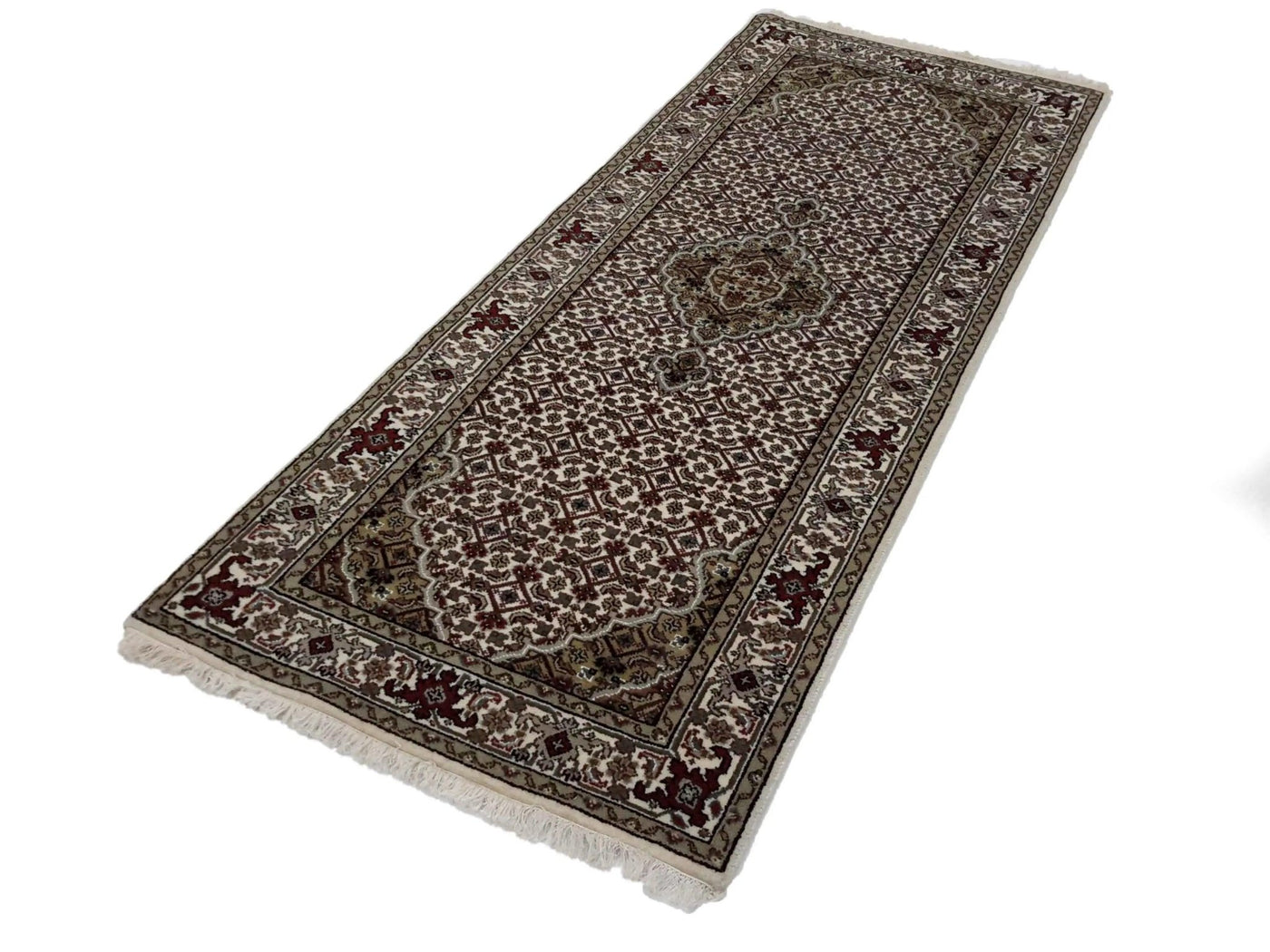 Canvello Hand Made Formal Medallion Indo Indo Rug - 2'7'' X 6'8'' - Canvello