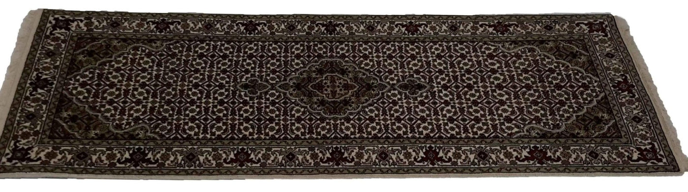 Canvello Hand Made Formal Medallion Indo Indo Rug - 2'7'' X 6'8'' - Canvello