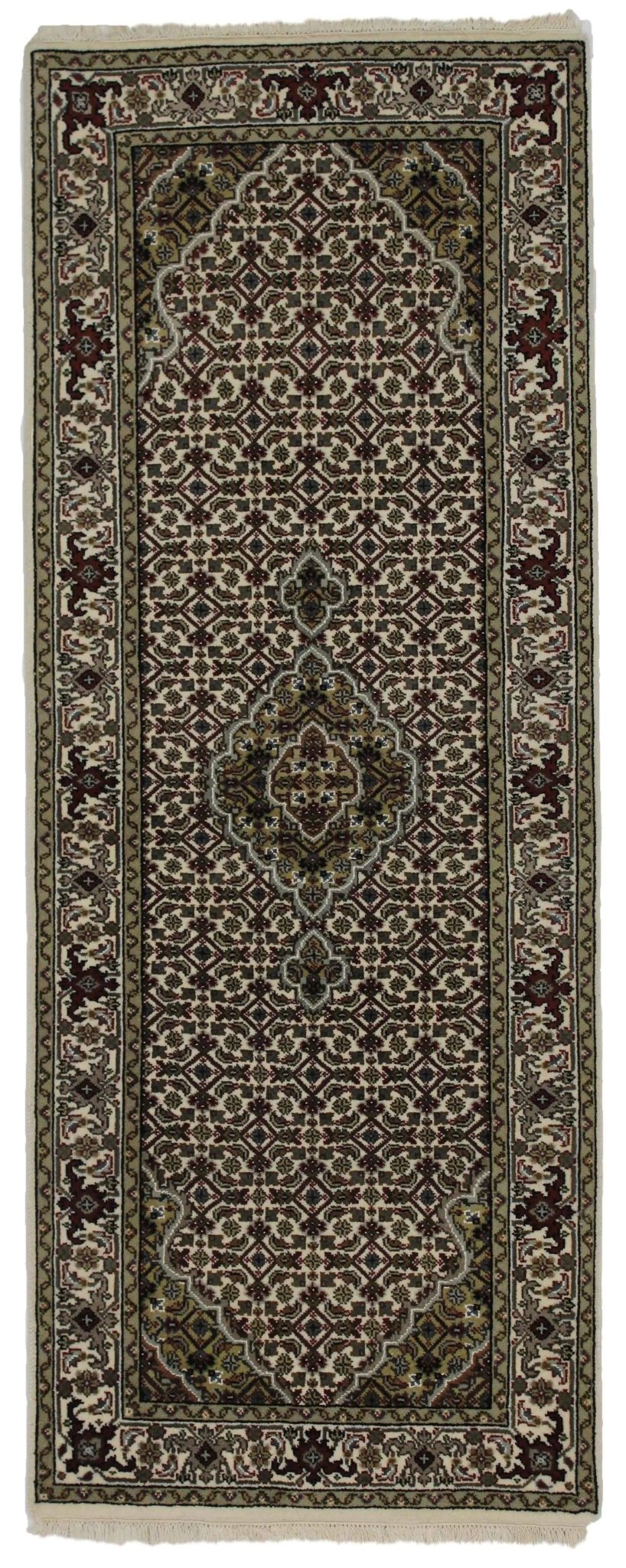 Canvello Hand Made Formal Medallion Indo Indo Rug - 2'7'' X 6'8'' - Canvello