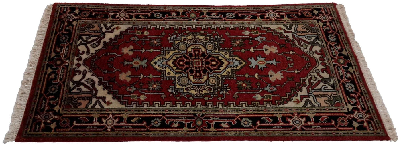 Canvello Hand Made Formal Medallion Indo Serapi Rug - 2'11'' X 5'2'' - Canvello