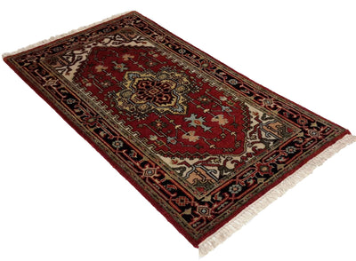 Canvello Hand Made Formal Medallion Indo Serapi Rug - 2'11'' X 5'2'' - Canvello