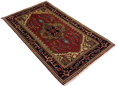 Canvello Hand Made Formal Medallion Indo Serapi Rug - 3'0'' X 5'0'' - Canvello