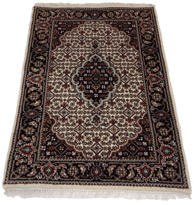 Canvello Hand Made Formal Medallion Indo Tabriz Rug - 2'0'' X 3'0'' - Canvello