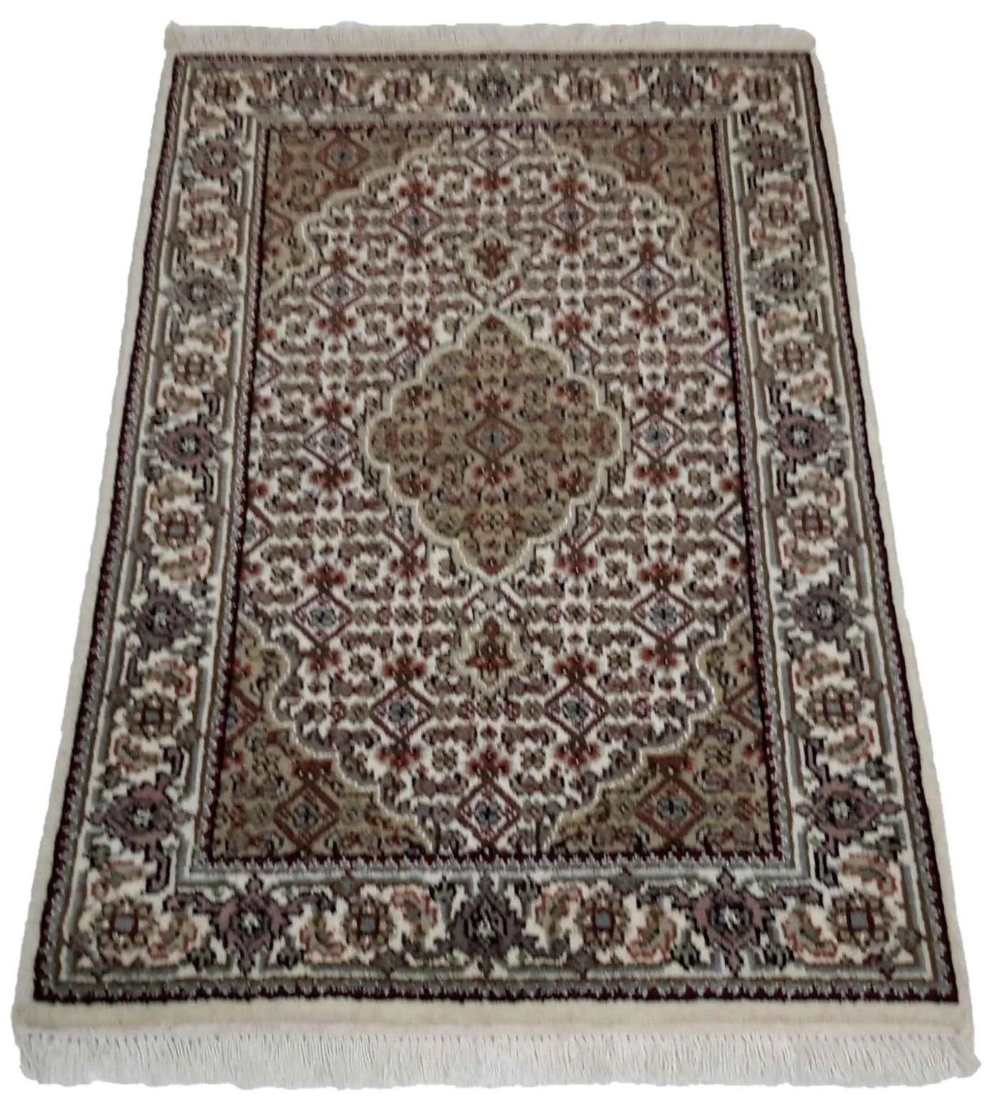 Canvello Hand Made Formal Medallion Indo Tabriz Rug - 2'0'' X 3'1'' - Canvello