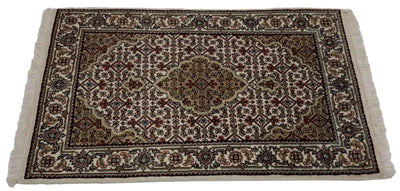 Canvello Hand Made Formal Medallion Indo Tabriz Rug - 2'0'' X 3'1'' - Canvello