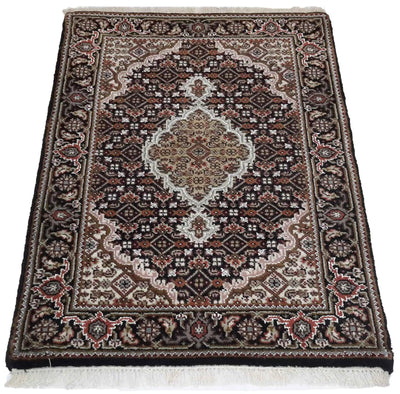 Canvello Hand Made Formal Medallion Indo Tabriz Rug - 2'1'' X 3'0'' - Canvello