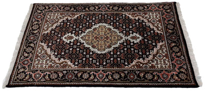 Canvello Hand Made Formal Medallion Indo Tabriz Rug - 2'1'' X 3'1'' - Canvello