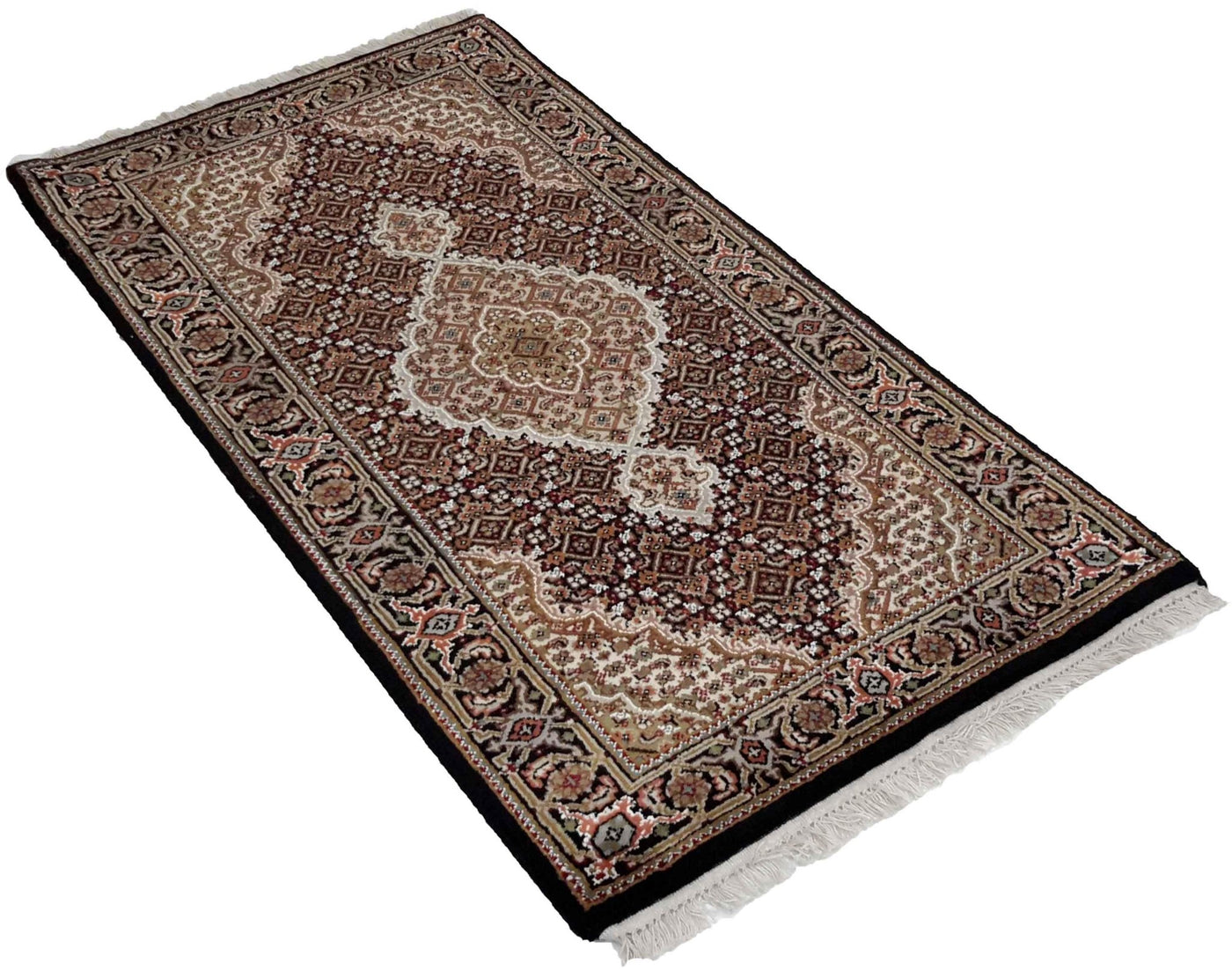 Canvello Hand Made Formal Medallion Indo Tabriz Rug - 2'4'' X 4'7'' - Canvello