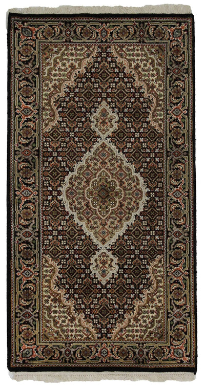 Canvello Hand Made Formal Medallion Indo Tabriz Rug - 2'4'' X 4'7'' - Canvello