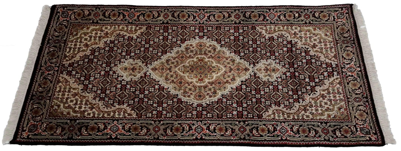 Canvello Hand Made Formal Medallion Indo Tabriz Rug - 2'5'' X 4'7'' - Canvello