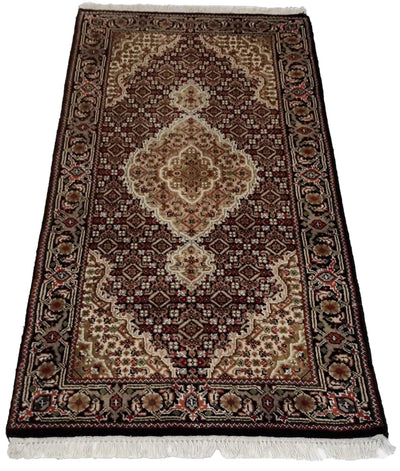 Canvello Hand Made Formal Medallion Indo Tabriz Rug - 2'5'' X 4'7'' - Canvello