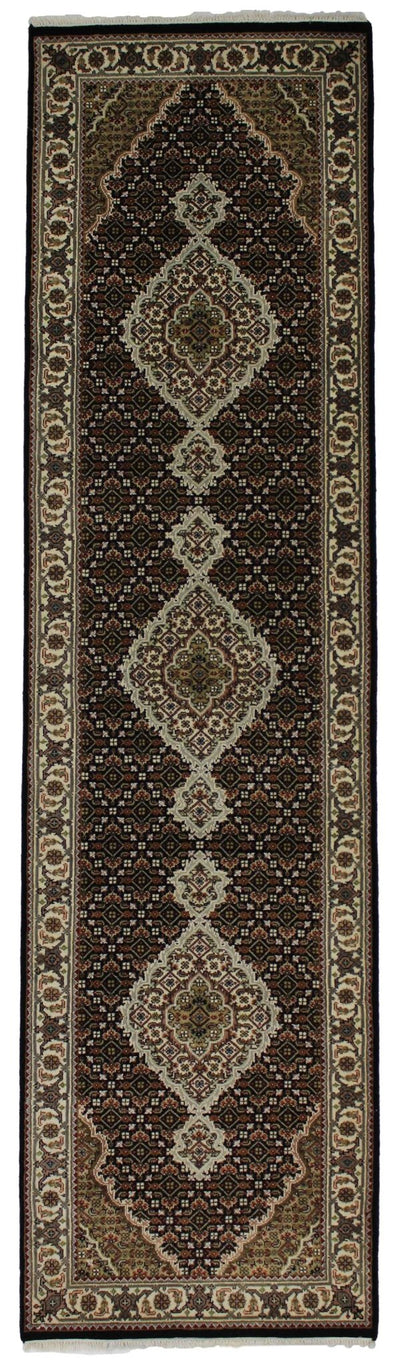 Canvello Hand Made Formal Medallion Indo Tabriz Rug - 2'8'' X 10'0'' - Canvello