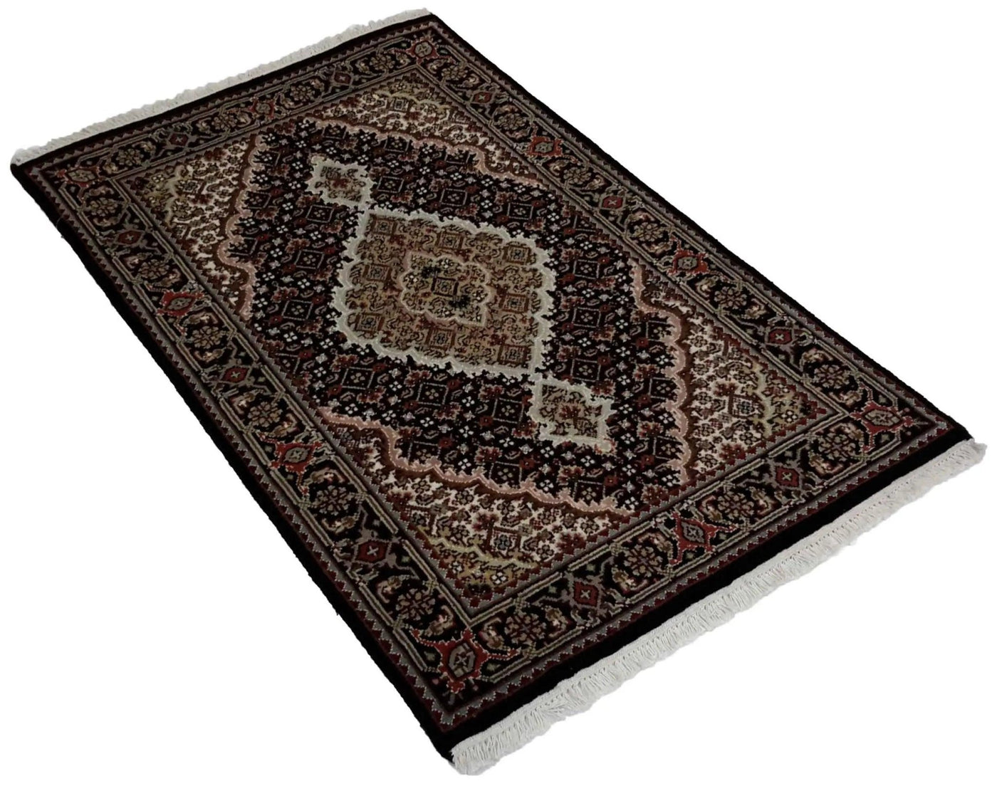 Canvello Hand Made Formal Medallion Indo Tabriz Rug - 2'8'' X 4'1'' - Canvello