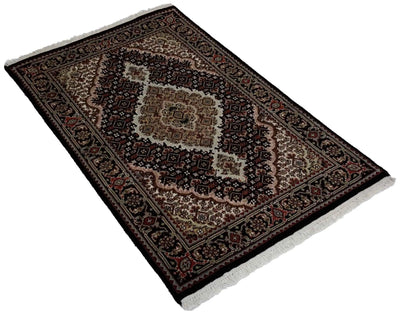 Canvello Hand Made Formal Medallion Indo Tabriz Rug - 2'8'' X 4'1'' - Canvello