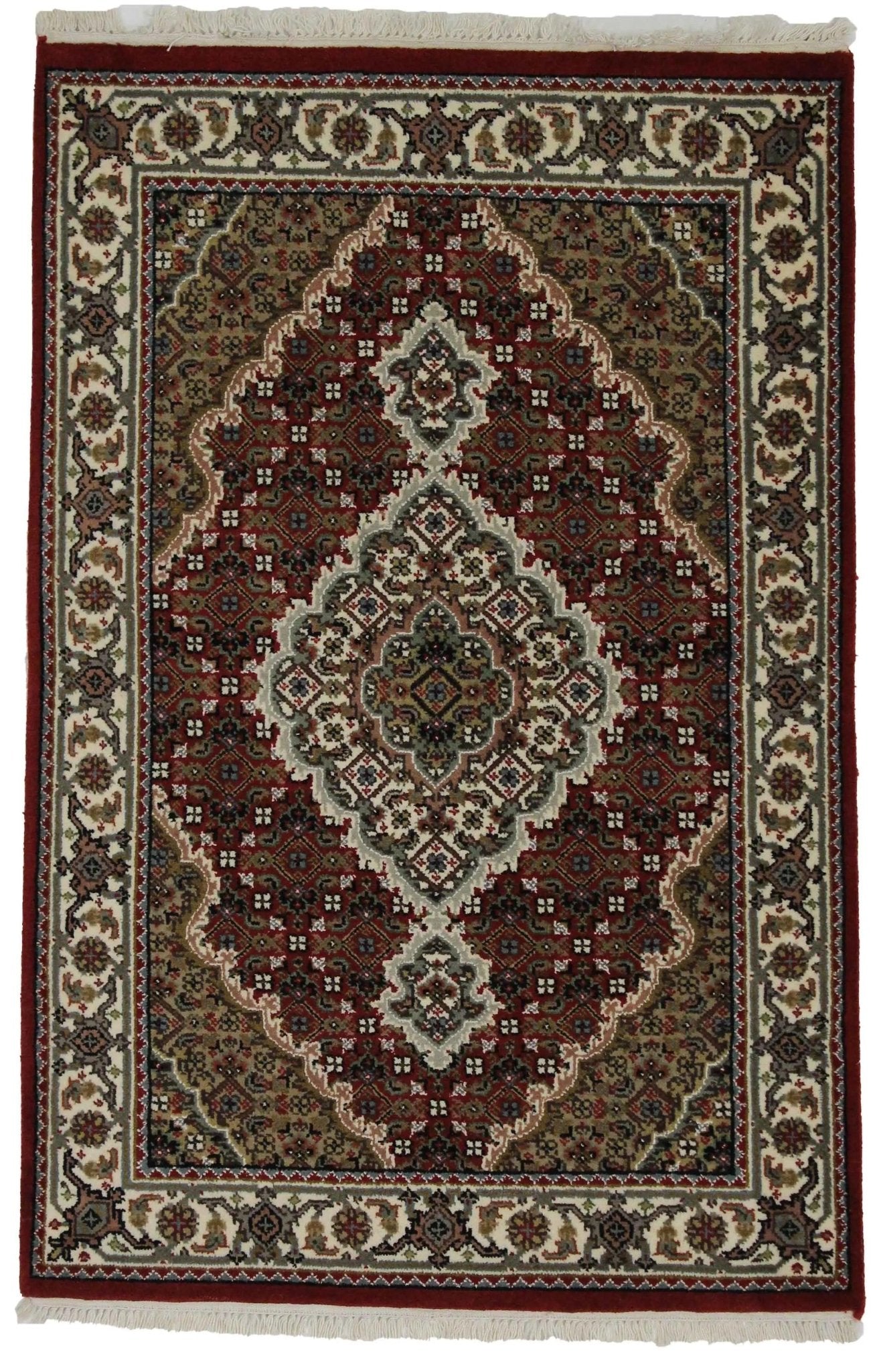 Canvello Hand Made Formal Medallion Indo Tabriz Rug - 2'8'' X 4'1'' - Canvello