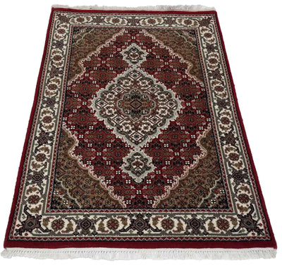 Canvello Hand Made Formal Medallion Indo Tabriz Rug - 2'8'' X 4'1'' - Canvello