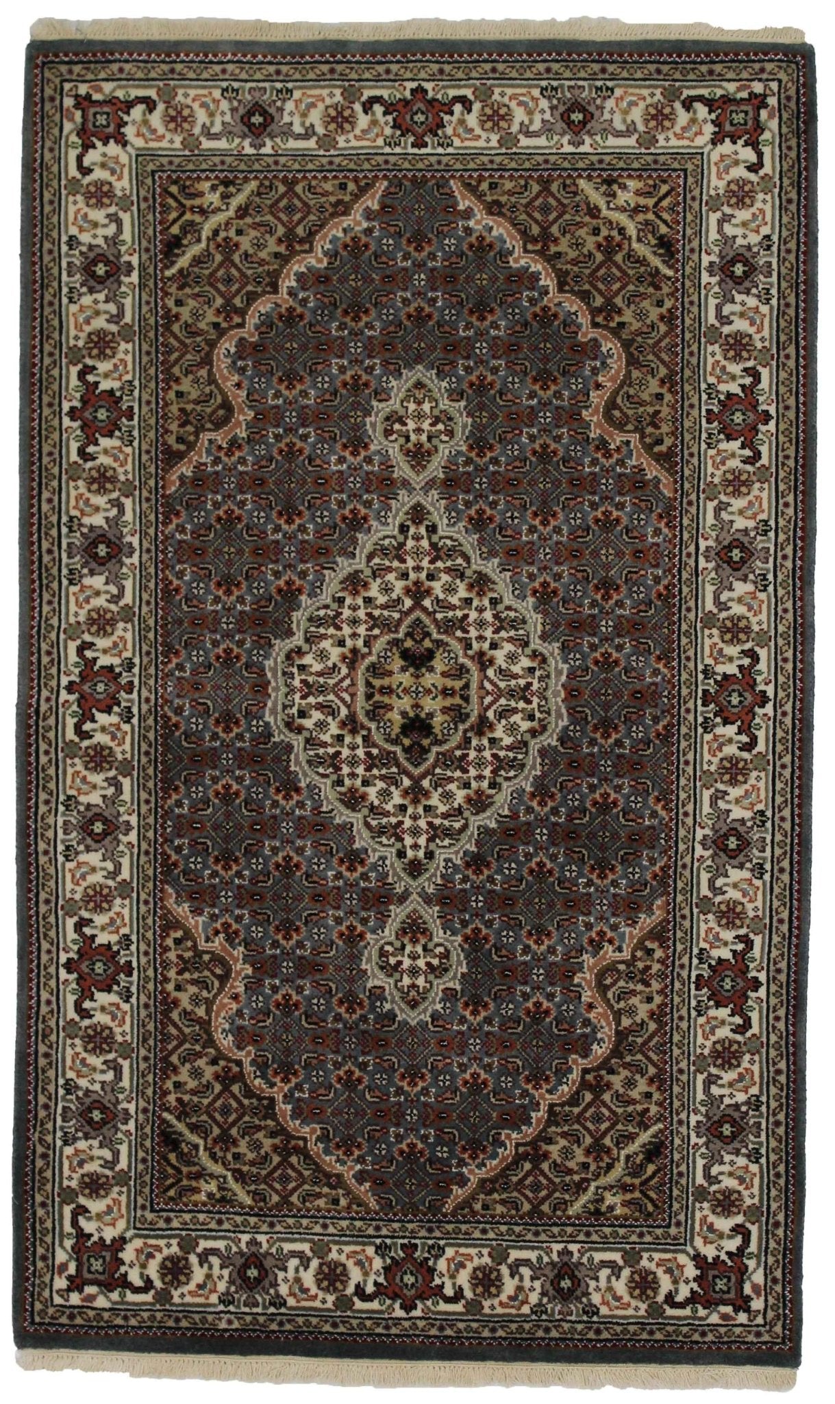 Canvello Hand Made Formal Medallion Indo Tabriz Rug - 3'0'' X 5'0'' - Canvello