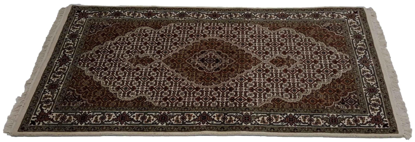 Canvello Hand Made Formal Medallion Indo Tabriz Rug - 3'0'' X 5'5'' - Canvello