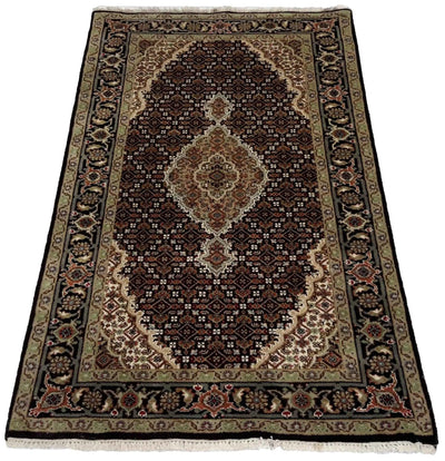 Canvello Hand Made Formal Medallion Indo Tabriz Rug - 5'5'' X 3'0'' - Canvello