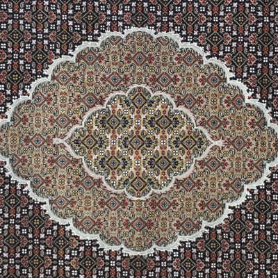 Canvello Hand Made Formal Medallion Indo Tabriz Rug - 6'8'' X 10'0'' - Canvello