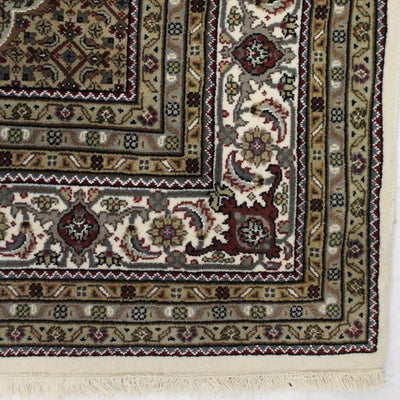 Canvello Hand Made Formal Medallion Indo Tabriz Rug - 7'11'' X 7'11'' - Canvello