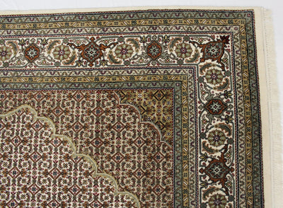 Canvello Hand Made Formal Medallion Indo Tabriz Rug - 8'0'' X 10'1'' - Canvello