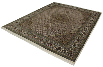 Canvello Hand Made Formal Medallion Indo Tabriz Rug - 8'0'' X 10'1'' - Canvello