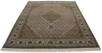 Canvello Hand Made Formal Medallion Indo Tabriz Rug - 8'0'' X 10'1'' - Canvello