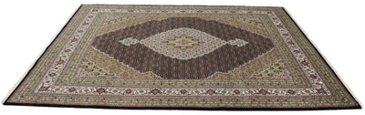 Canvello Hand Made Formal Medallion Indo Tabriz Rug - 8'1'' X 10'2'' - Canvello