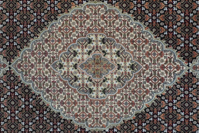 Canvello Hand Made Formal Medallion Indo Tabriz Rug - 8'11'' X 11'9'' - Canvello