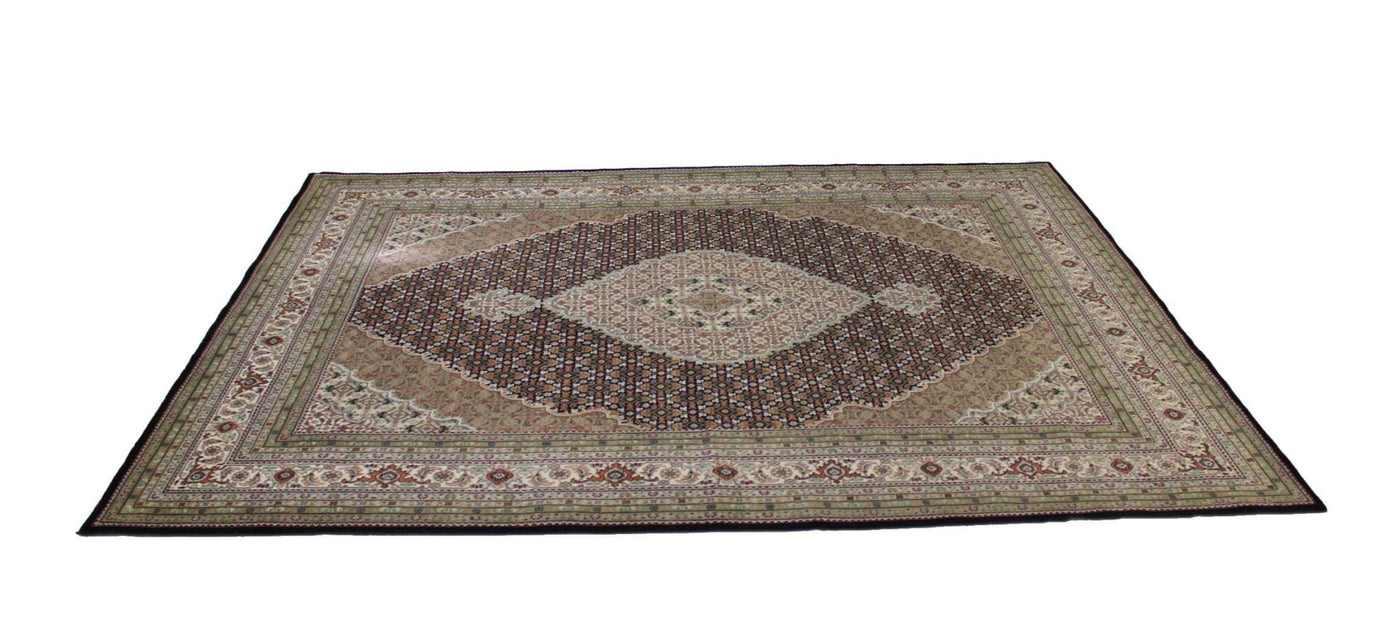 Canvello Hand Made Formal Medallion Indo Tabriz Rug - 8'11'' X 11'9'' - Canvello