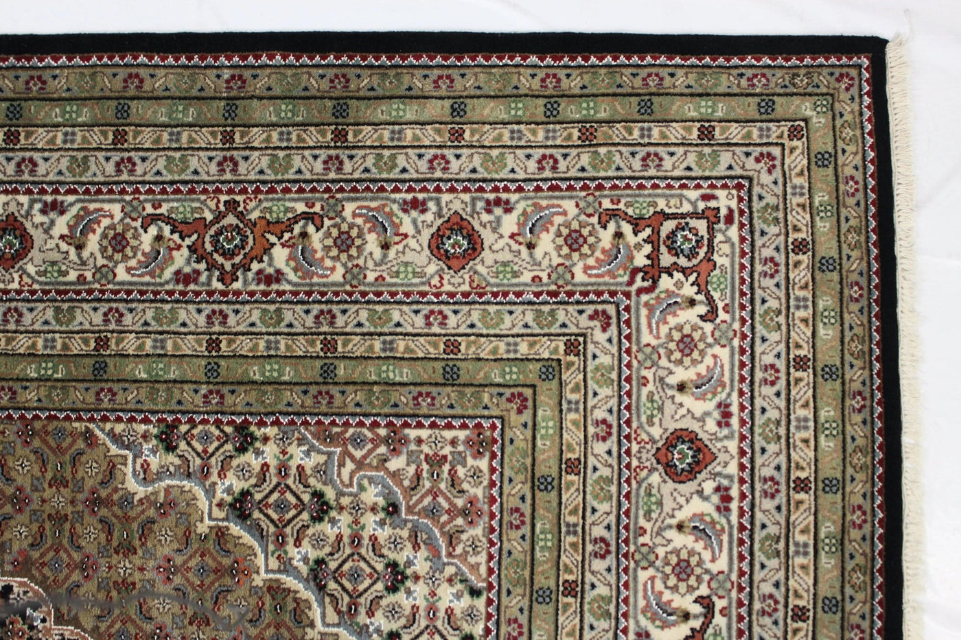 Canvello Hand Made Formal Medallion Indo Tabriz Rug - 8'11'' X 11'9'' - Canvello