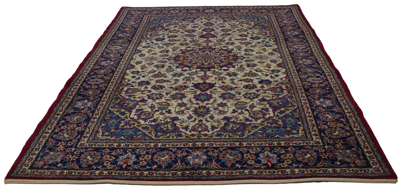 Canvello Hand Made Formal Medallion Middle East Isfahan Rug - 7'0'' X 11'2'' - Canvello