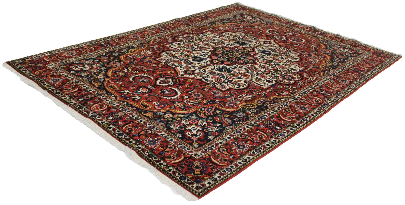 Canvello Hand Made Formal Medallion Silkroad Bakhtiary Rug - 6'10'' X 9'11'' - Canvello