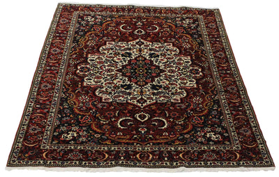 Canvello Hand Made Formal Medallion Silkroad Bakhtiary Rug - 6'10'' X 9'11'' - Canvello