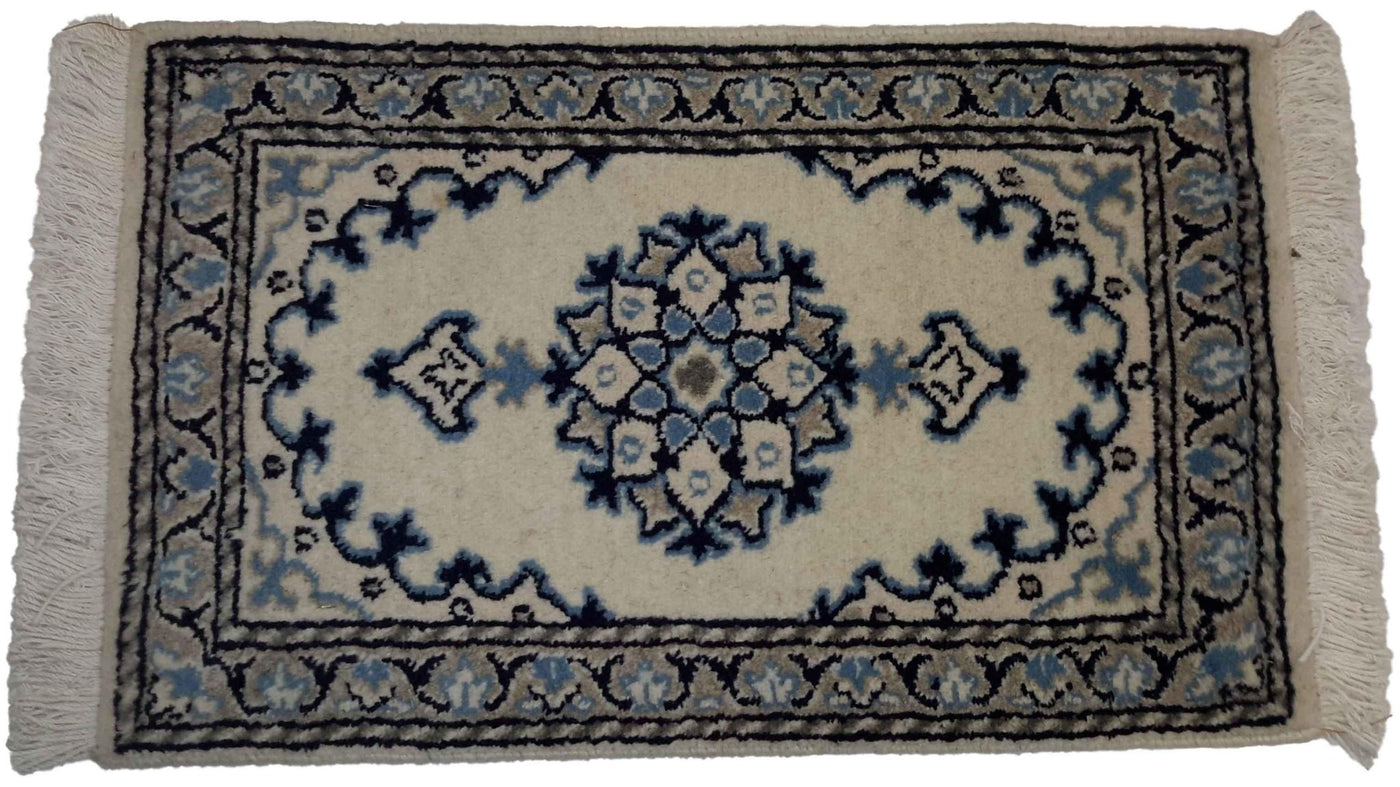 Canvello Hand Made Formal Medallion Silkroad Bidjar Rug - 1'0'' X 2'0'' - Canvello