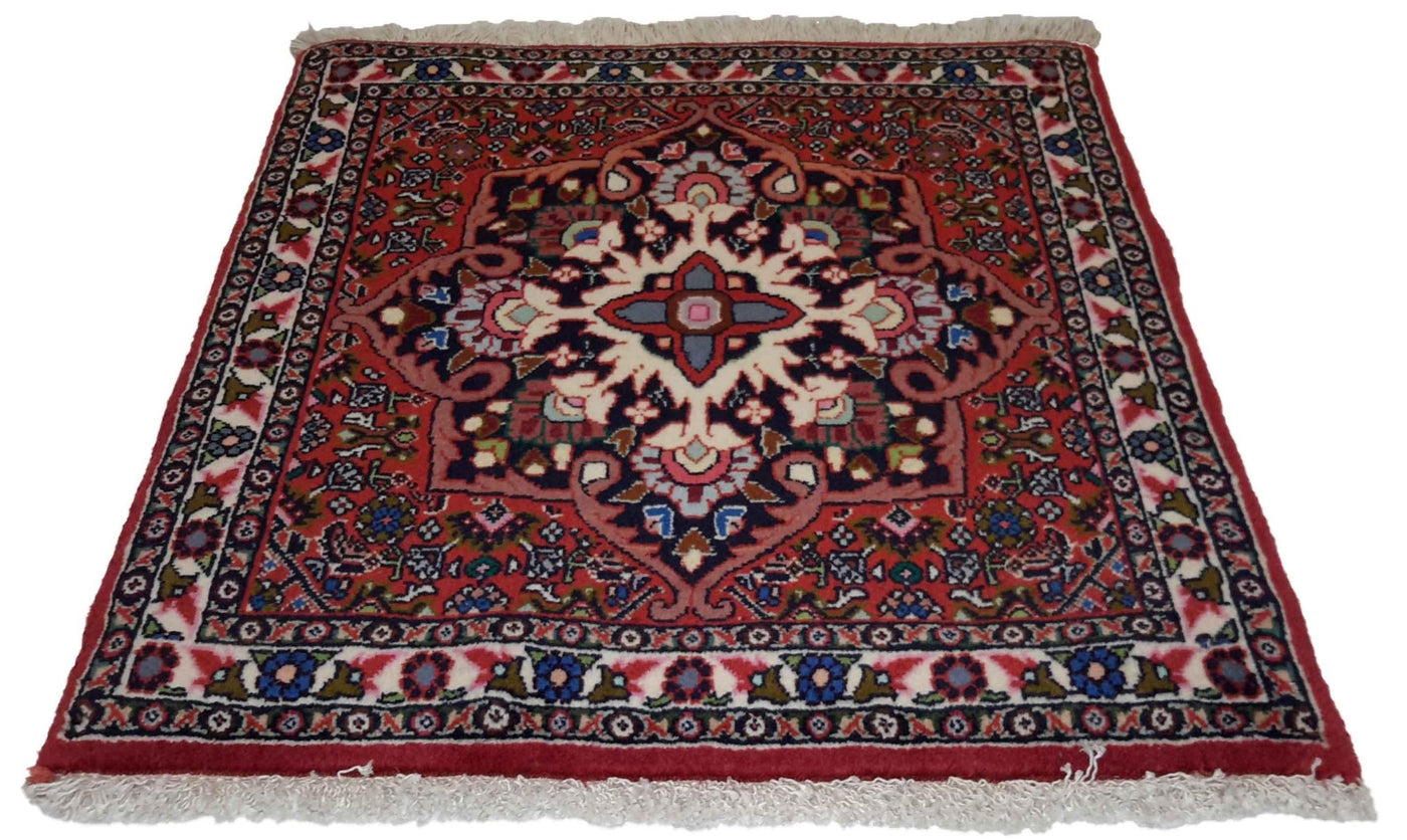 Canvello Hand Made Formal Medallion Silkroad Bidjar Rug - 1'1'' X 2'1'' - Canvello