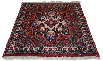 Canvello Hand Made Formal Medallion Silkroad Bidjar Rug - 1'1'' X 2'1'' - Canvello