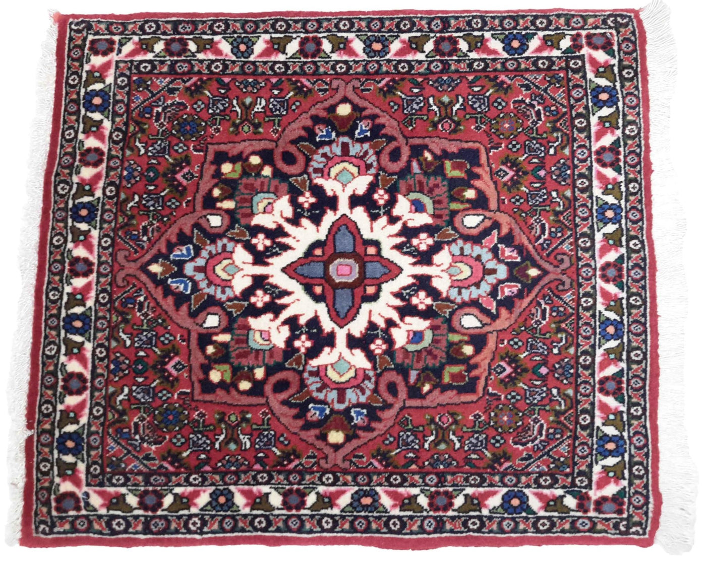 Canvello Hand Made Formal Medallion Silkroad Bidjar Rug - 1'1'' X 2'1'' - Canvello