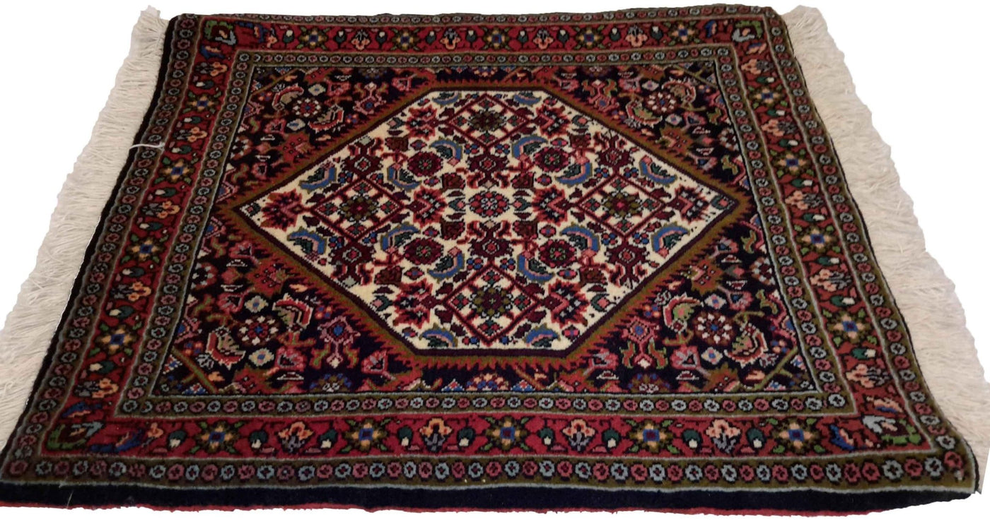 Canvello Hand Made Formal Medallion Silkroad Bidjar Rug - 1'10'' X 2'1'' - Canvello