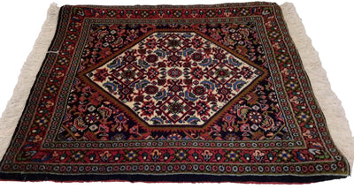 Canvello Hand Made Formal Medallion Silkroad Bidjar Rug - 1'10'' X 2'1'' - Canvello